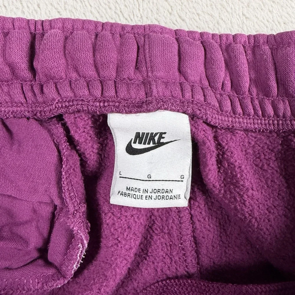 Nike Womens Fleece Jogger Sweatpants Purple Magenta Embroidered Logo‎ Size Large